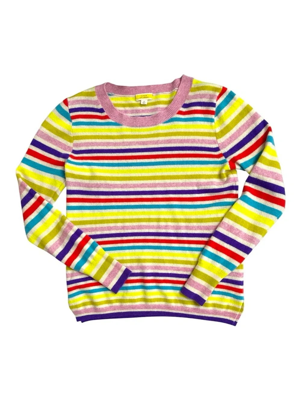 J. Crew Rainbow Stripe Cashmere Sweater